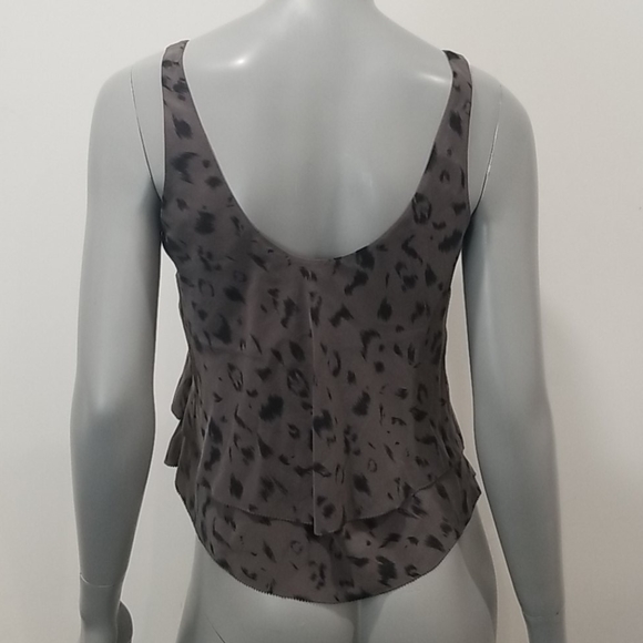 T. Babaton animal print silk tank size XS. GREY - Picture 4 of 7